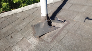 Damaged roof protrusion boot