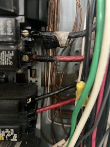 Scorched electrical wiring 